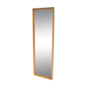 Scandinavian oak mirror, Sweden 1960, 122 x 38cm