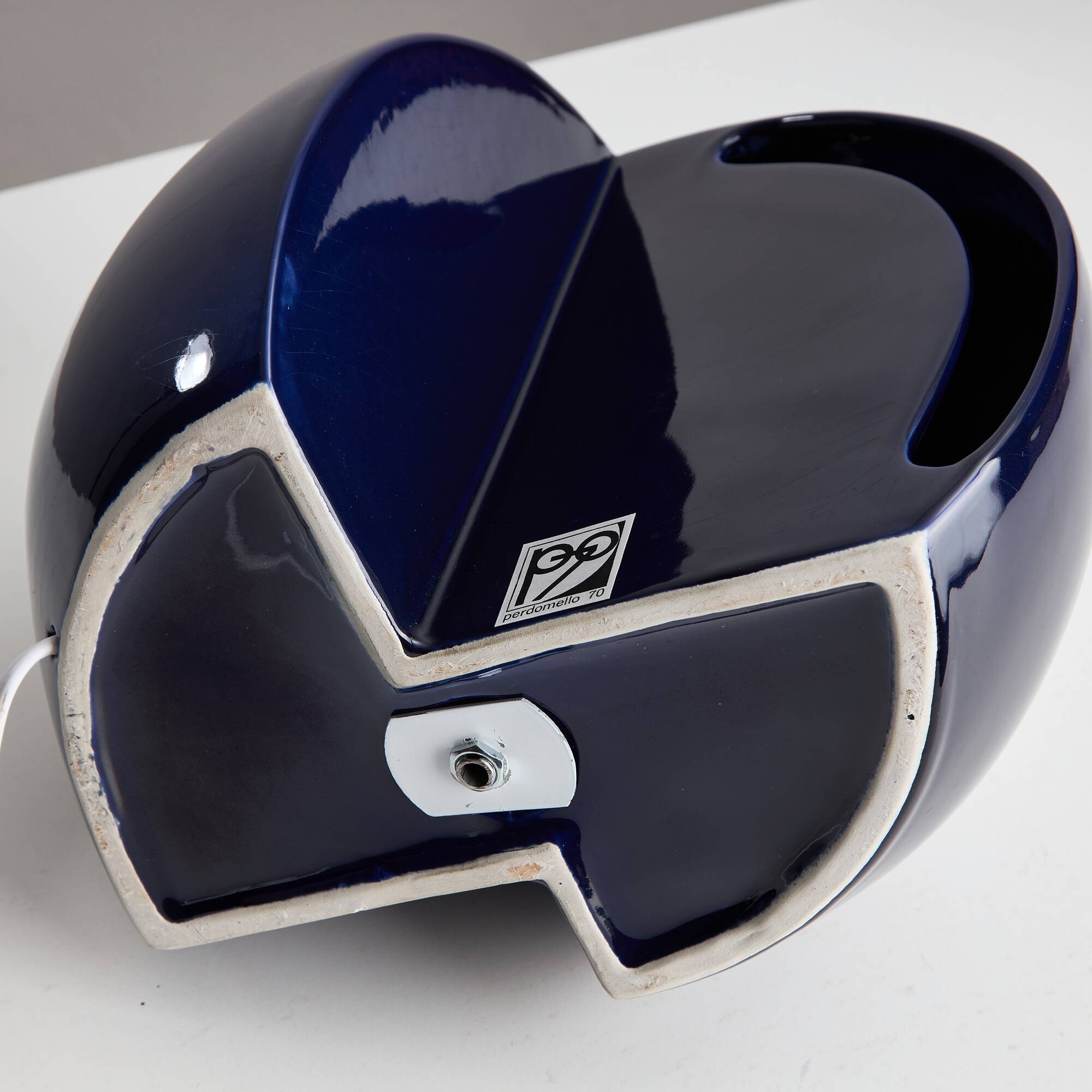 Perdomello 70 Blue Hemisphere Table Lamp, 1970s