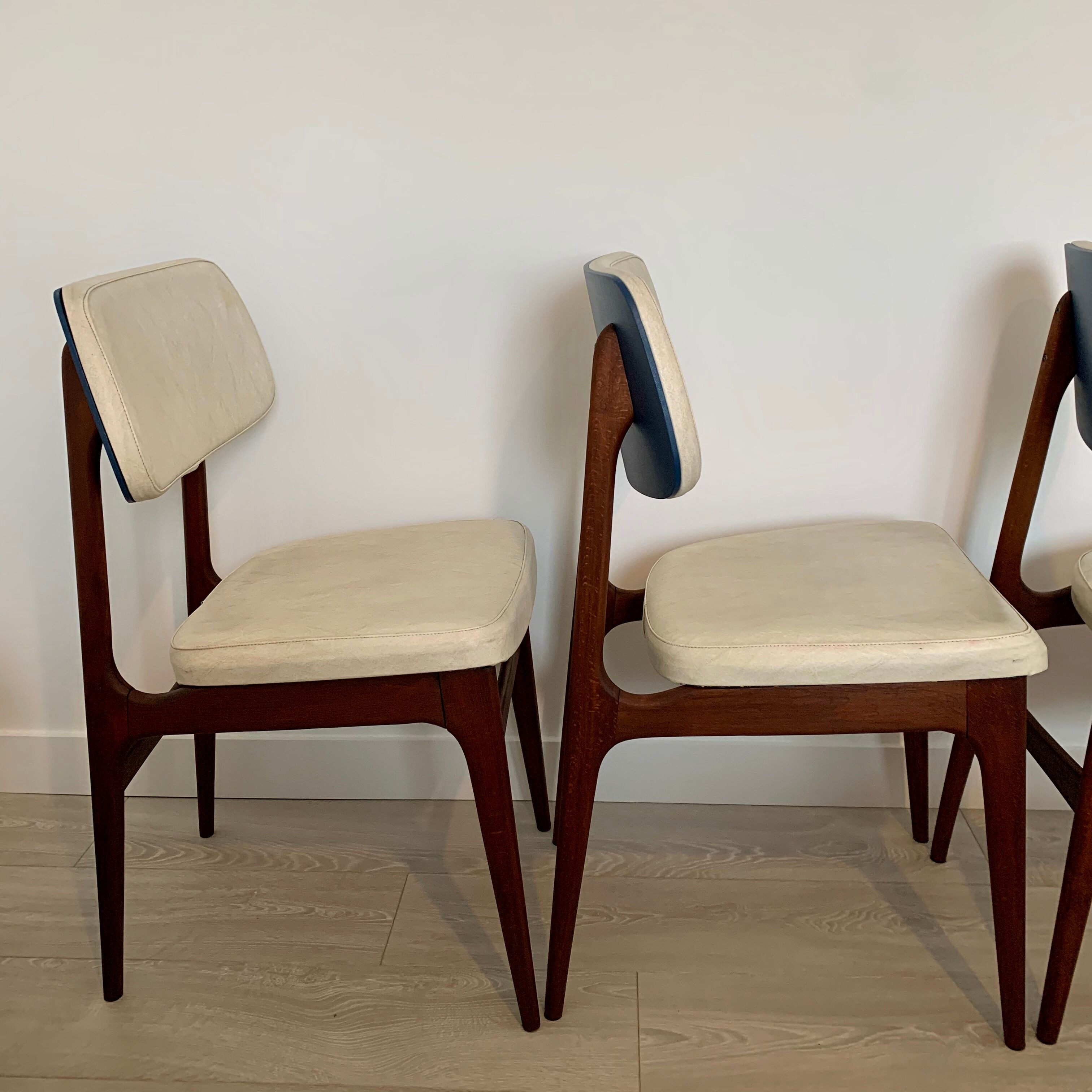 Wooden and skai chairs