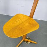 Mid-Century Floor Lamp with Rattan Shade, Czechoslovakia, 1960s