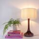 1960s Portuguese Amethyst Opaline Glass Table Lamp