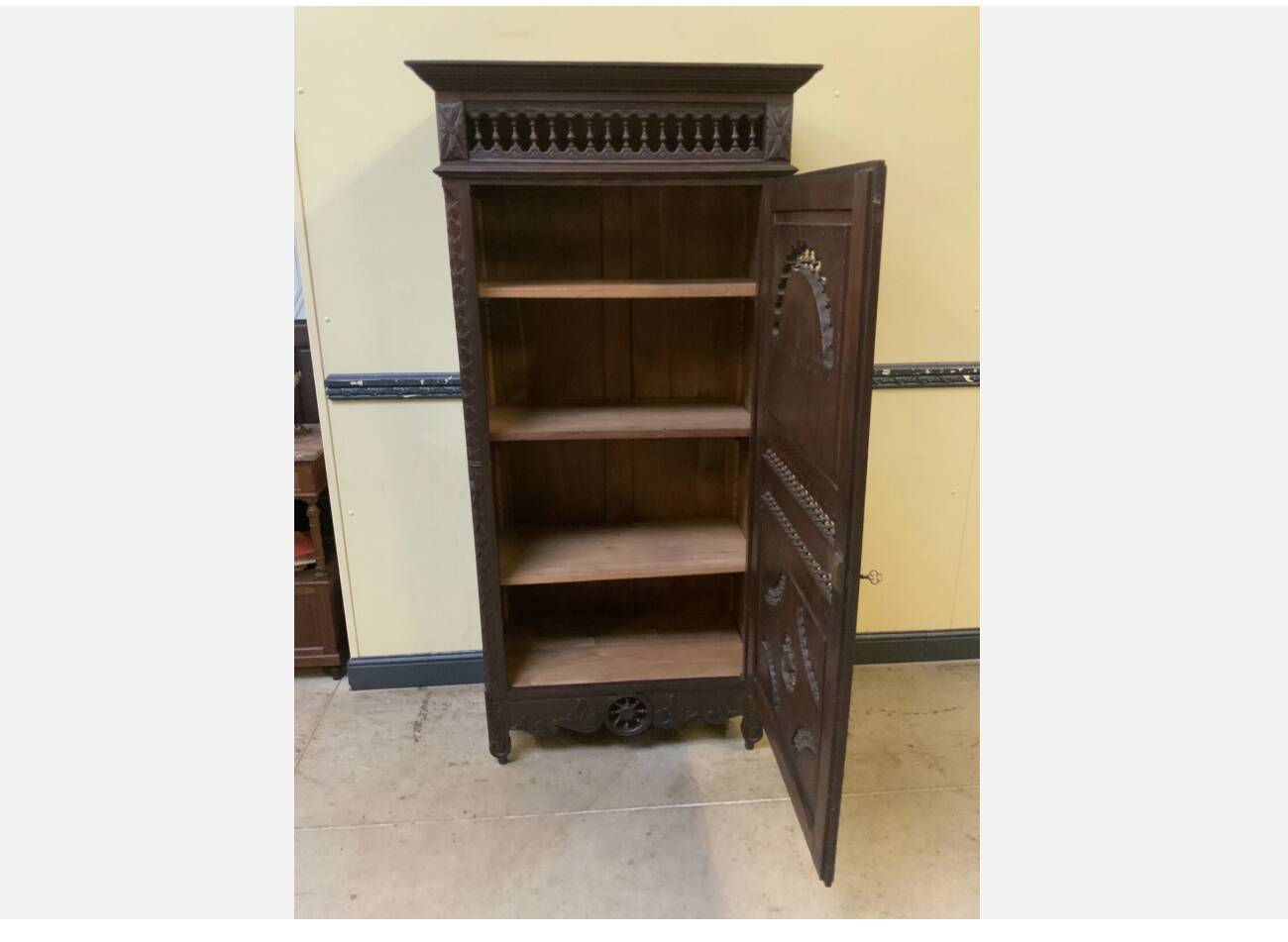 Antique Breton cupboard, vertico