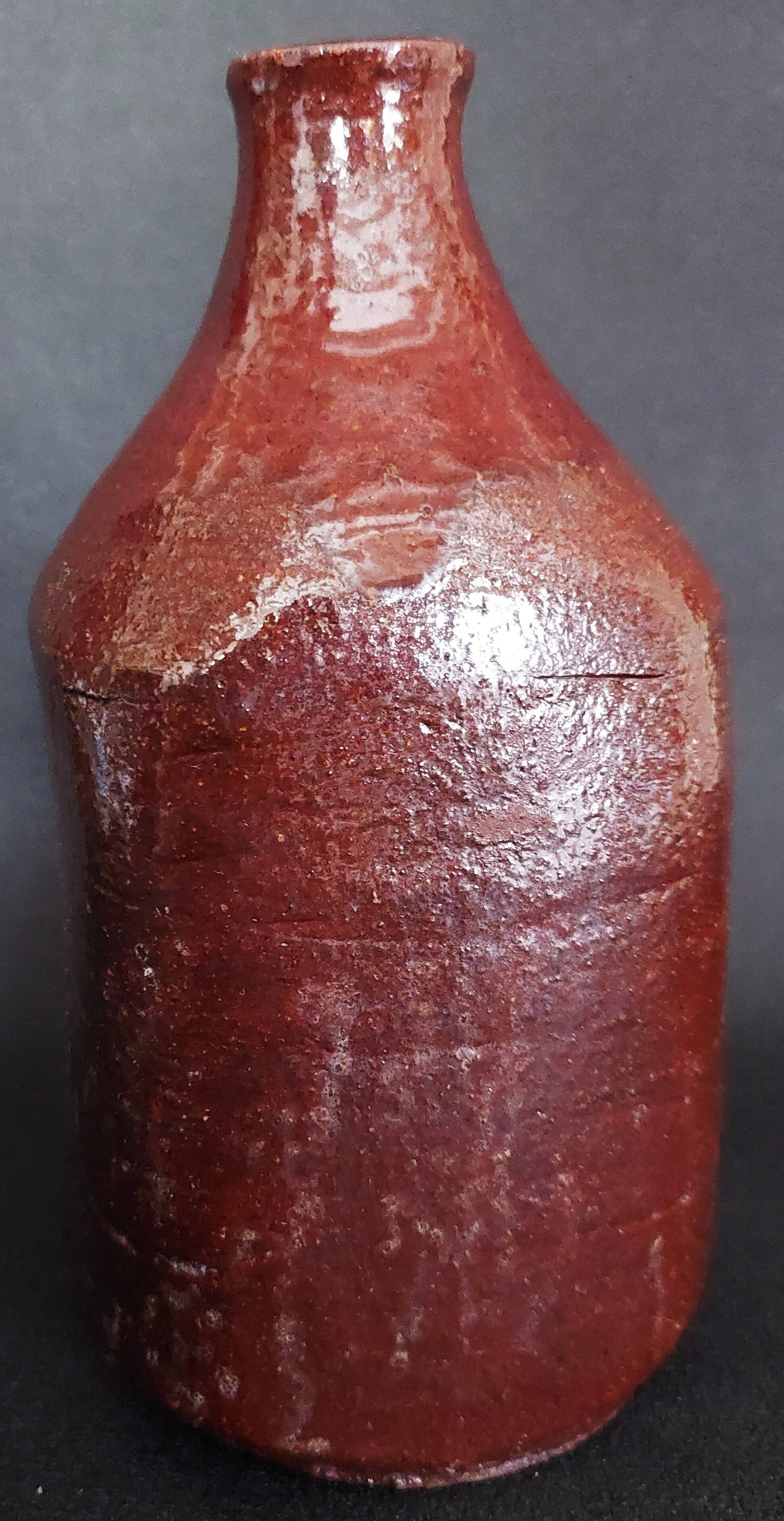 Bouteille flacon en grès vernissé poterie de Mango