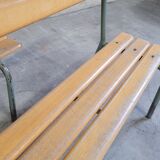 Paire de bancs d'école maternelle enfant fabrication 1950