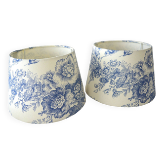 1 Abat-jour toile jouy bleu