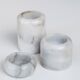 Trio of marble candle holders, 80s