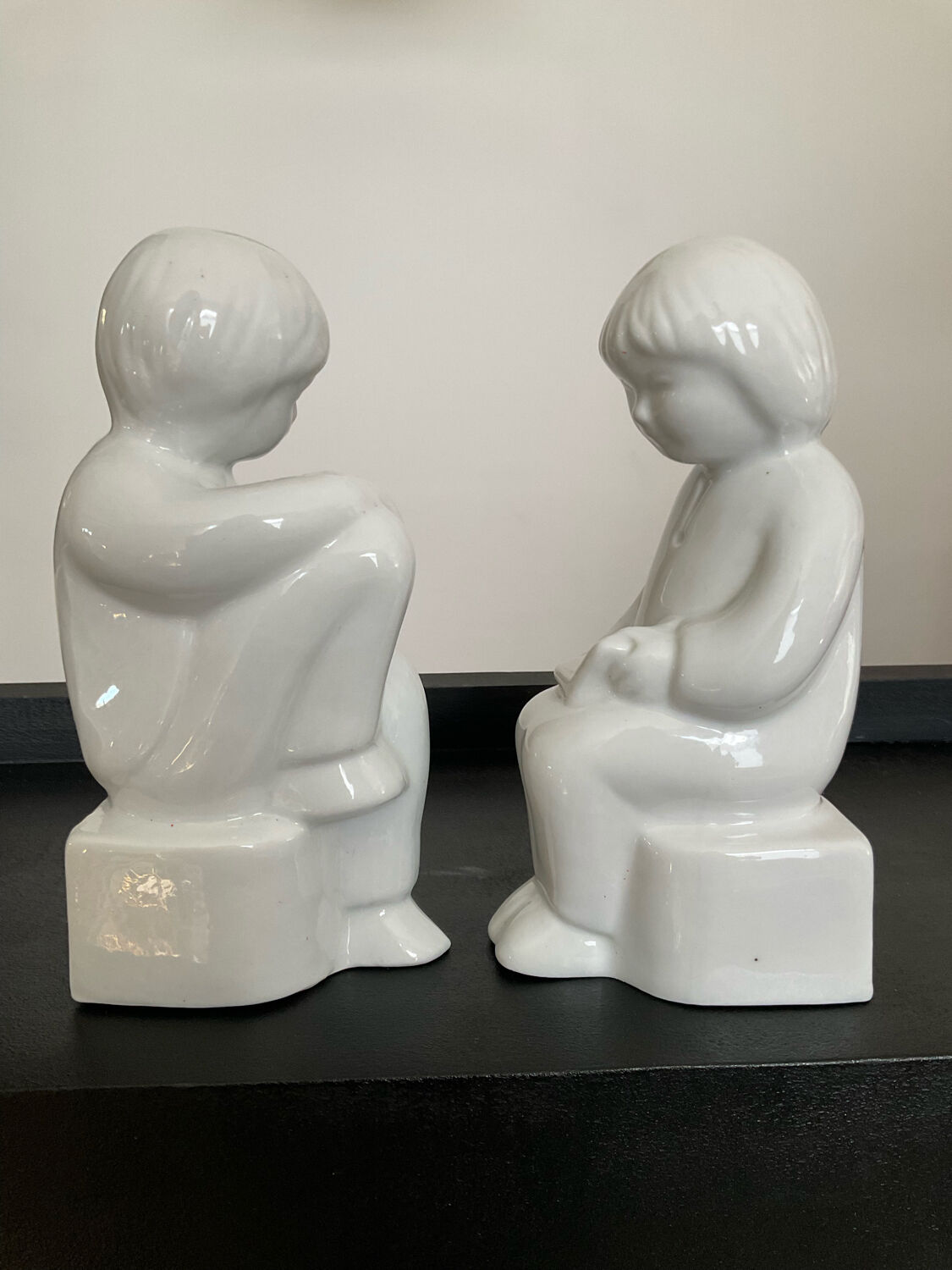 Pair of vintage ceramic bookends 70s-80s