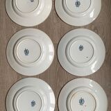 6 assiettes plates anciennes en faïence de Saint Amand – modèle MAROC