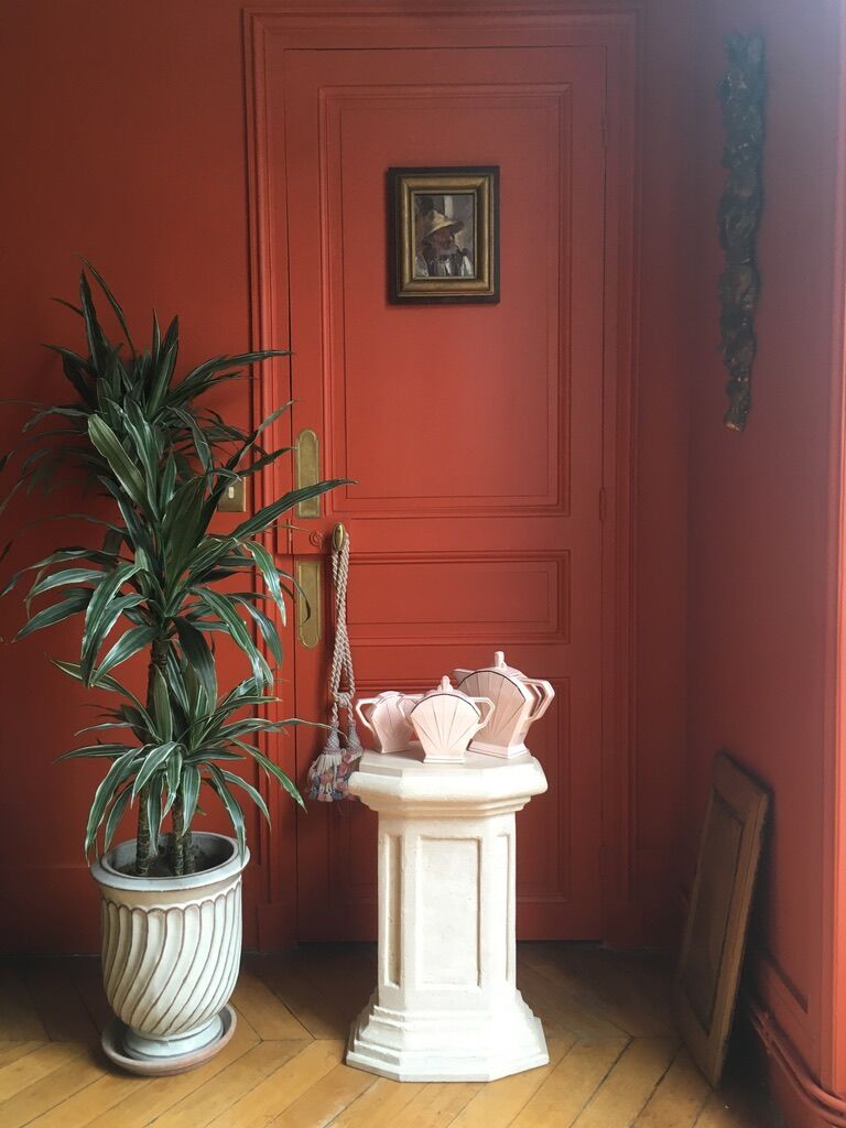 Saint Amand tiled coffee set circa 1930