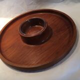 Jens Quistgaard round serving tray for Dansk IHQ teak Scandinavian design