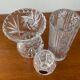 Trio of vintage Bohemian crystal vases