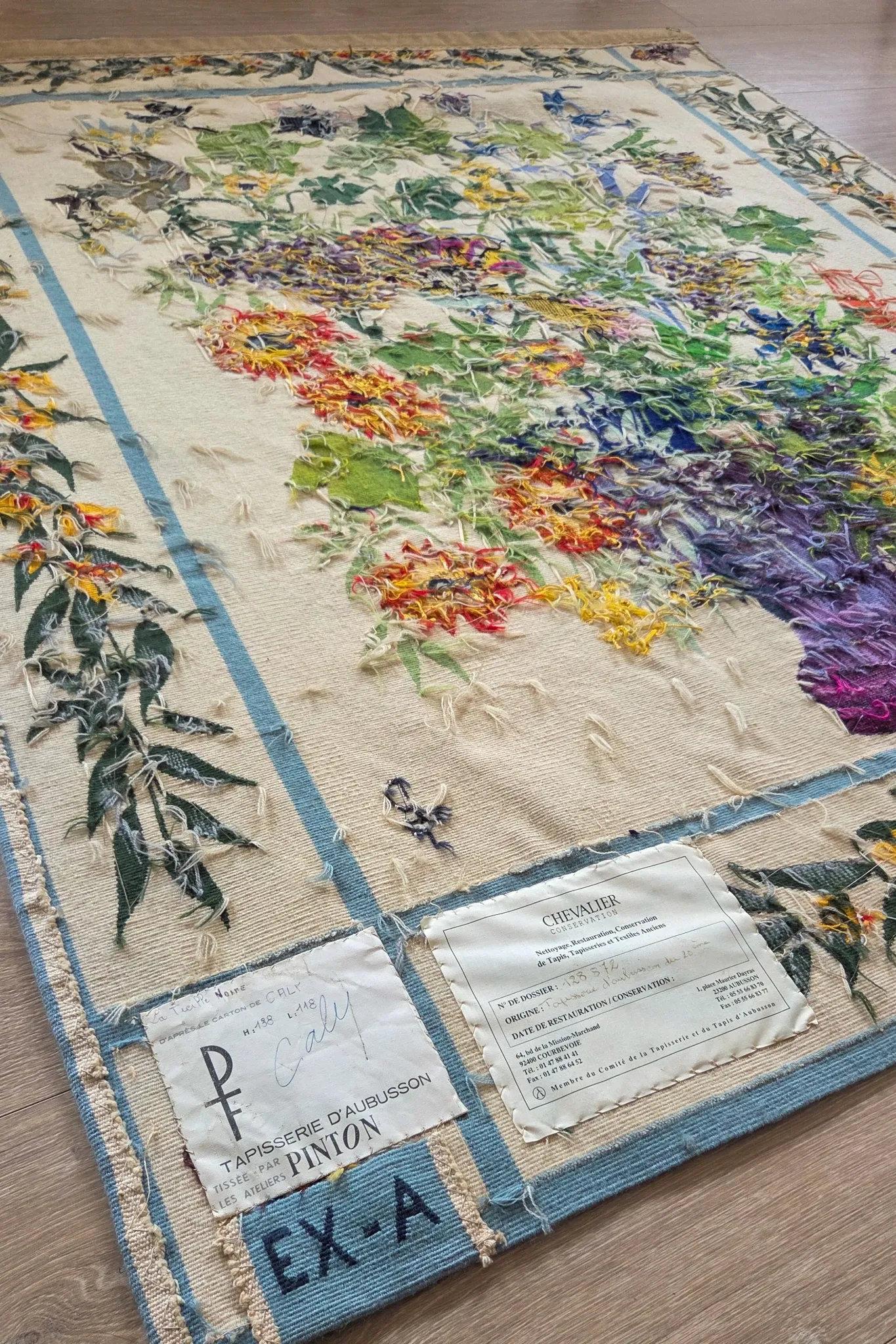 Aubusson tapestry "The Black Trellis" by Odette Caly — Pinto Workshops