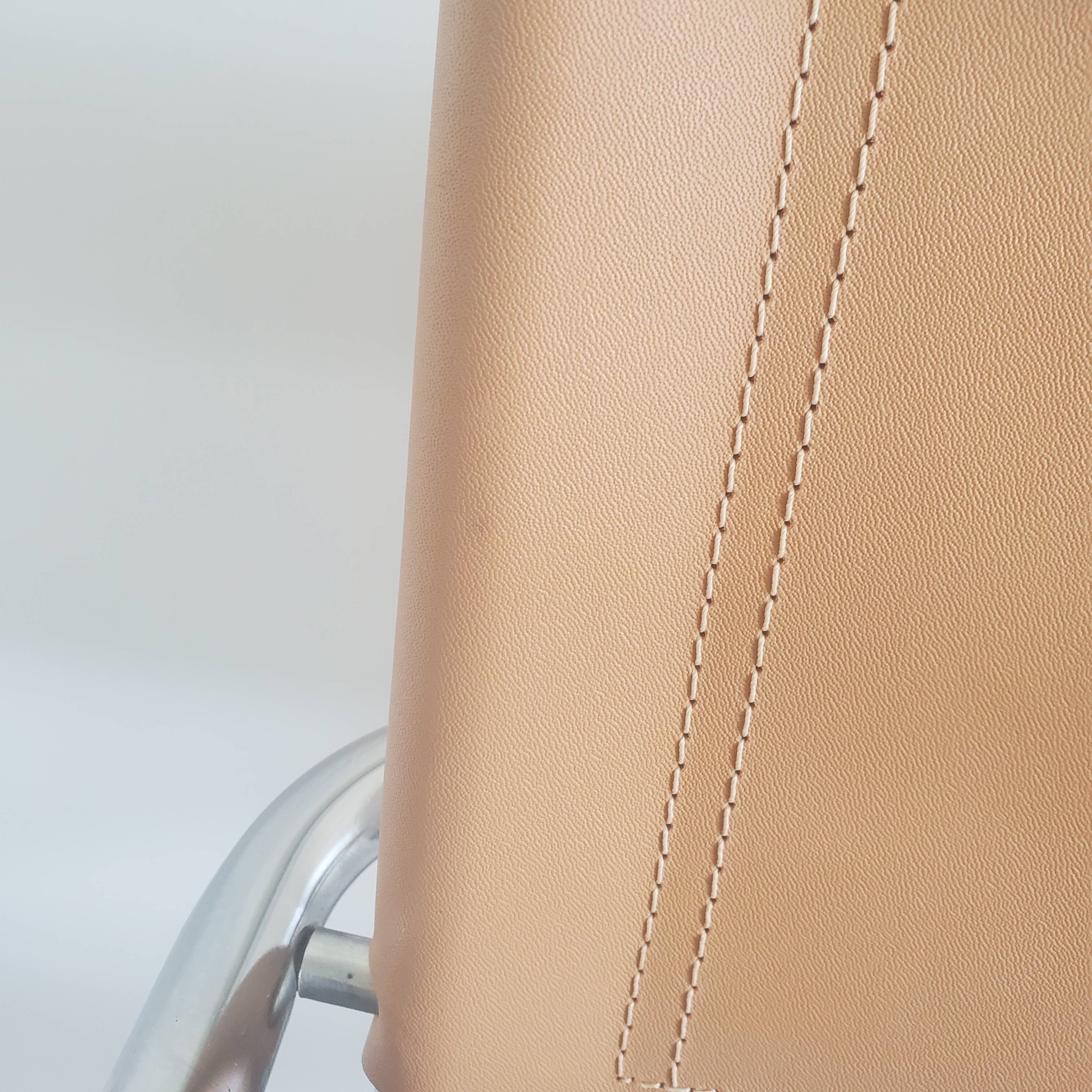 Beige leather armchair