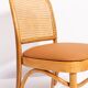 Thonet chair in rattan, camel faux leather and wood - 1960s