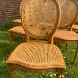 Set of 6 Louis XVI style cane medallion chairs