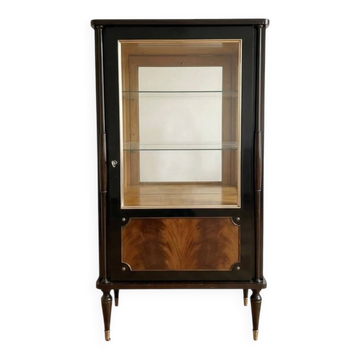 Vitrine de salon Art Déco en bois et laque noire
