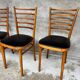 Set of 4 vintage wooden chairs with faux leather.
