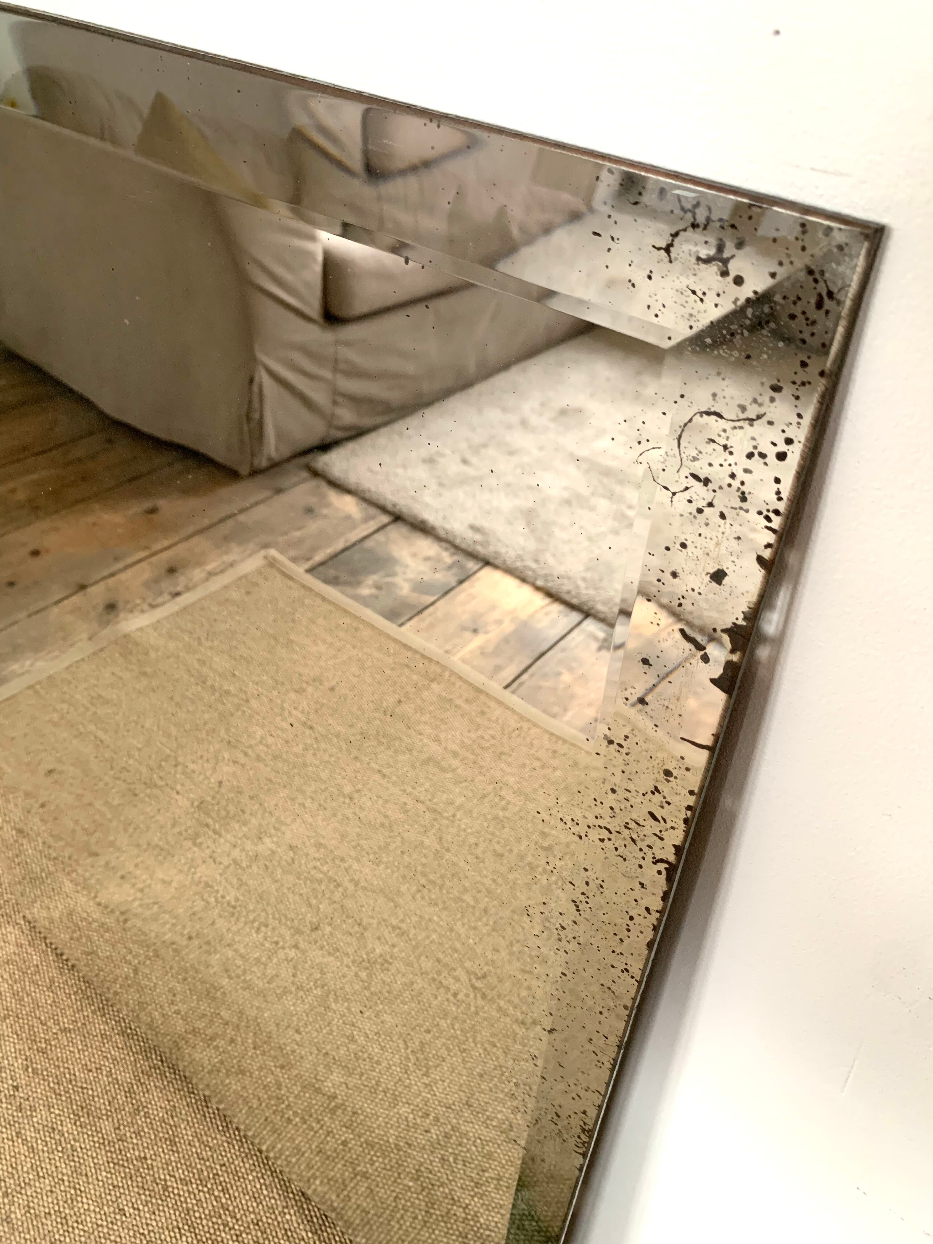 Large rectangular beveled mirror 95x70cm