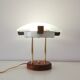 Glass wood library table lamp