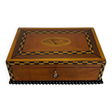 Antique Historicism Box with Birch Inlay, Germany, 1880