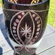 Vase en cristal de Bohème/Boho tchèque, Rouge bordeaux, vintage