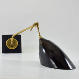 Large pair of vintage Italian wall light brass 1960 certified original edition, no copy