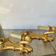 Pair of vintage gilded wood electric wall sconces