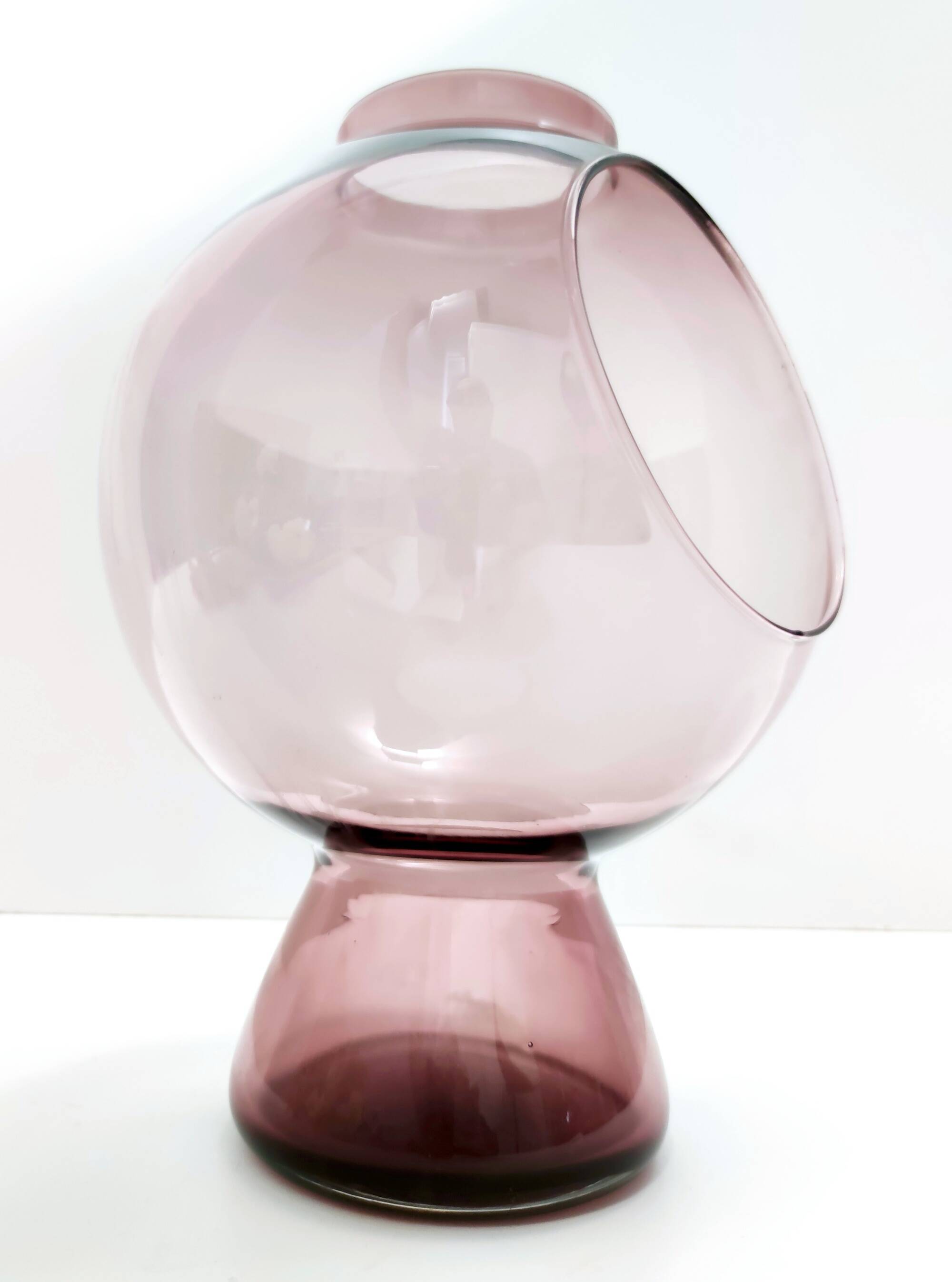 Old Rose Murano Glass Vase with a Hole, Italy