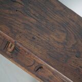 Antique Spanish Rustic Farmhouse Chestnut Side Table / Console, 18th Century