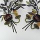 Large pair of olive branch wall sconces Art et FLoritude