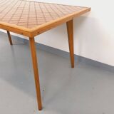 Rectangular wooden and ceramic dining table from the 50s and 60s
