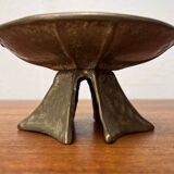 Brutalist bronze candlestick from the mid-century, 1960s.