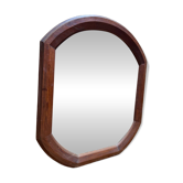 Octagonal bevelled mirror – 1900s – Mahogany stained wooden frame