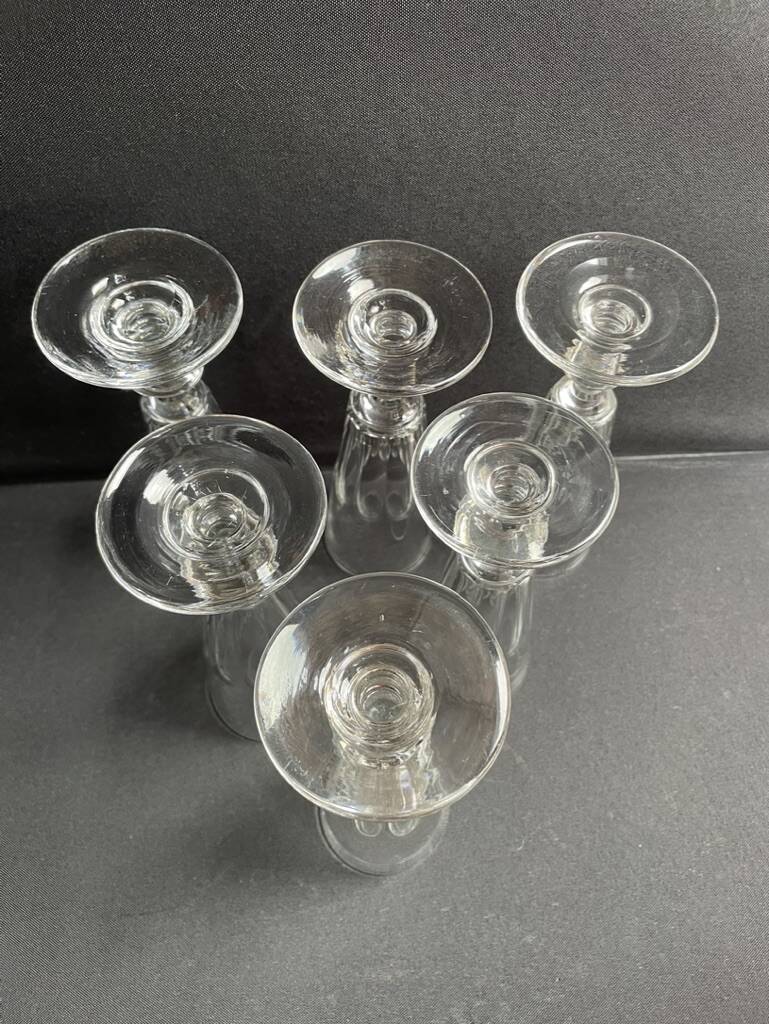 6 Baccarat Clermont 19th century champagne flutes