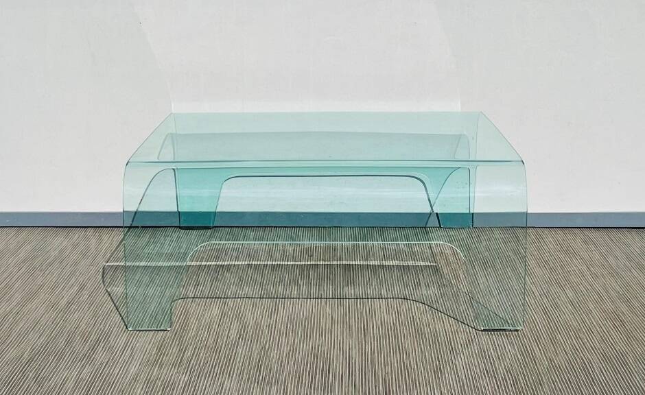 Table basse verre carrée. Vintage 90s