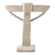 Moroccan candle holder in carved white beige stone, 1970s.