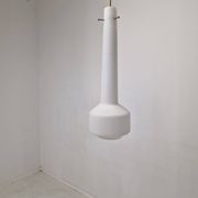 Stilnovo Pendant in Milk Glass and Brass, Italy 1960's