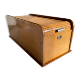 Wooden box with curtain vintage storage