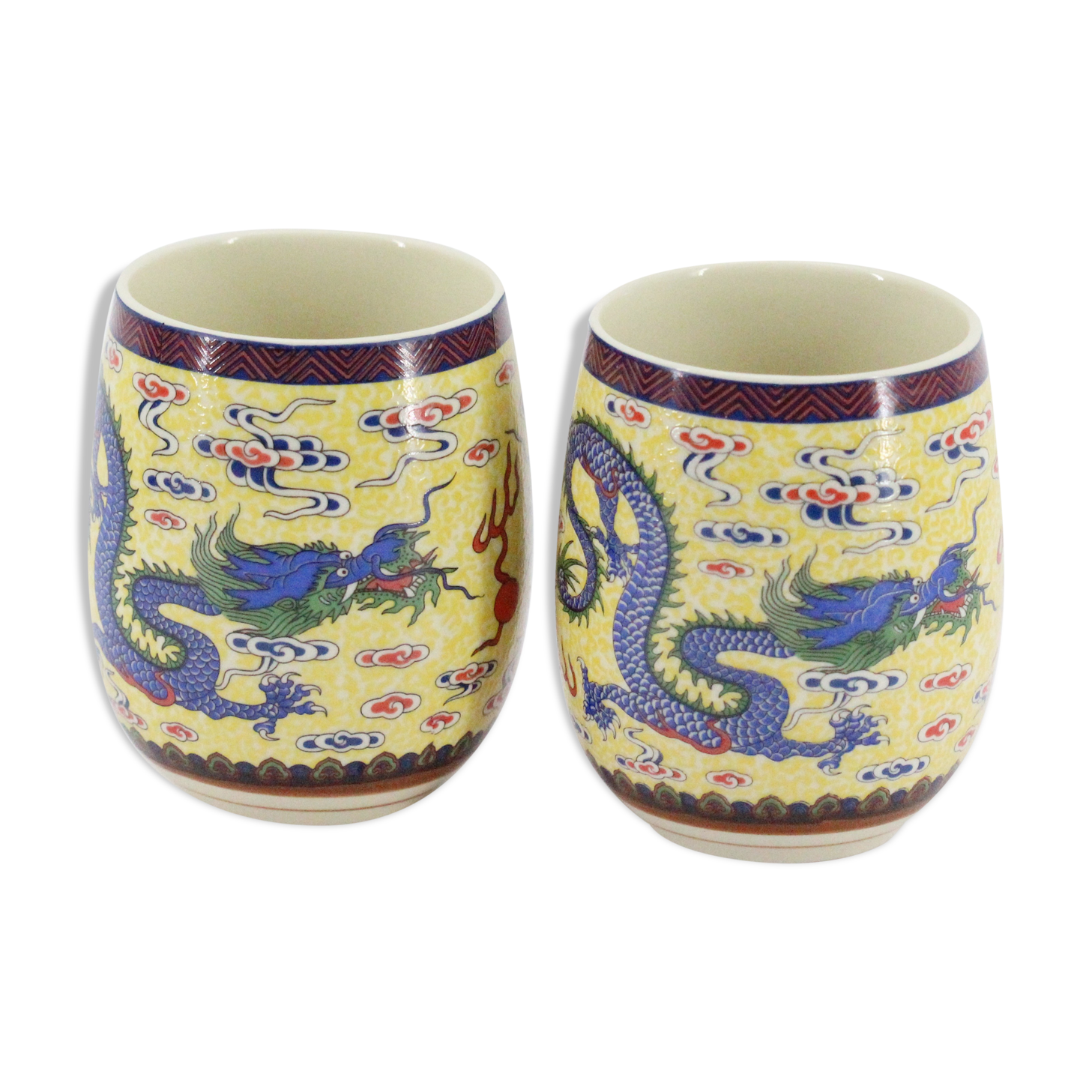 Set of 2 Chinese ceramic mug