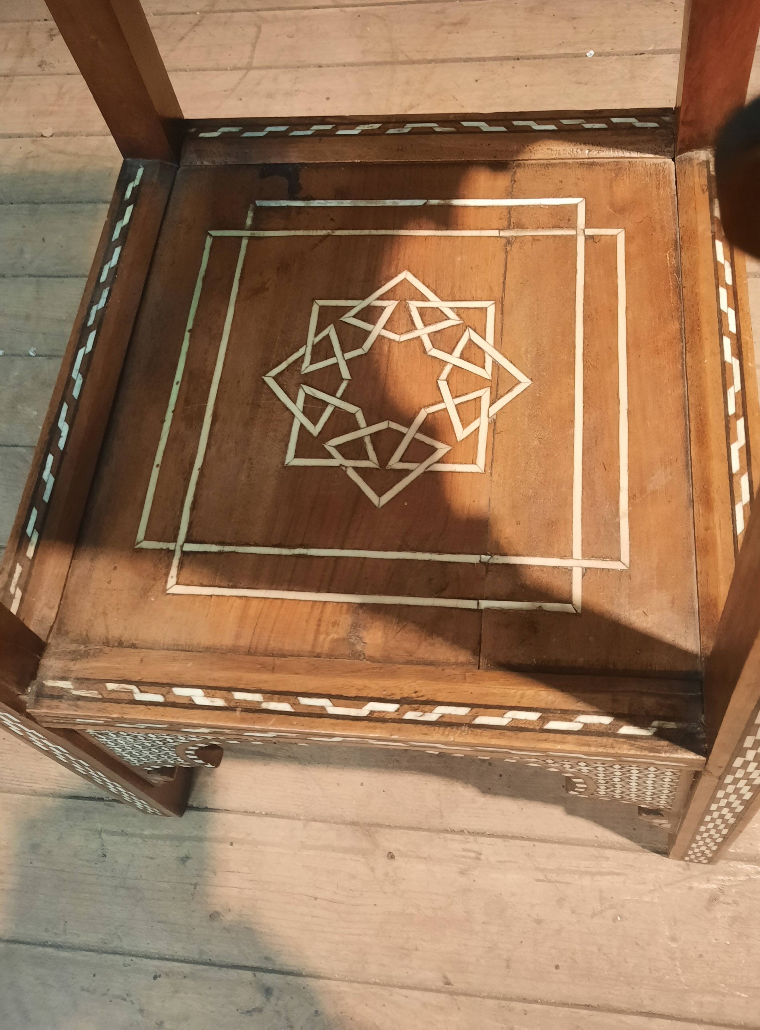 Eastern wooden and mother-of-pearl seat