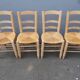 Suite de 4 chaises paillées