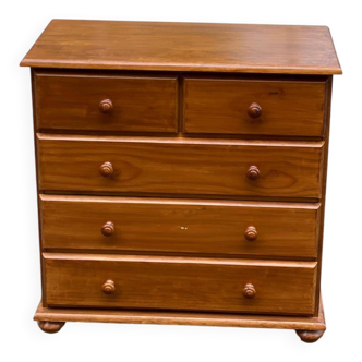 Commode vintage en bois massif style Louis XIV