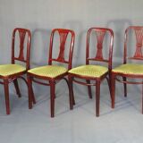 Lot de 4 chaises Art-déco par Thonet, N°A78, vers 1930
