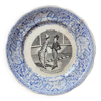 Digoin & Sarreguemines talking plate, “Devinettes” series n°3, late 19th century