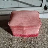 Pouf crapaud en velours rose