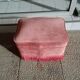 Pink velvet toad pouf