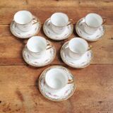 Tasses à café en porcelaine de Limoges x6
