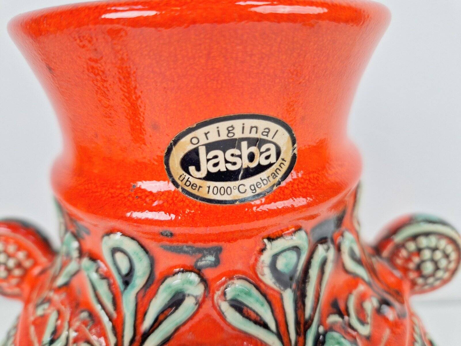 Vintage Fat Lava 1590 Vase in Ceramic from Jasba, West-Germany, 1970s