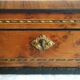 Old box row mail, jewelry, elm magnifying glass