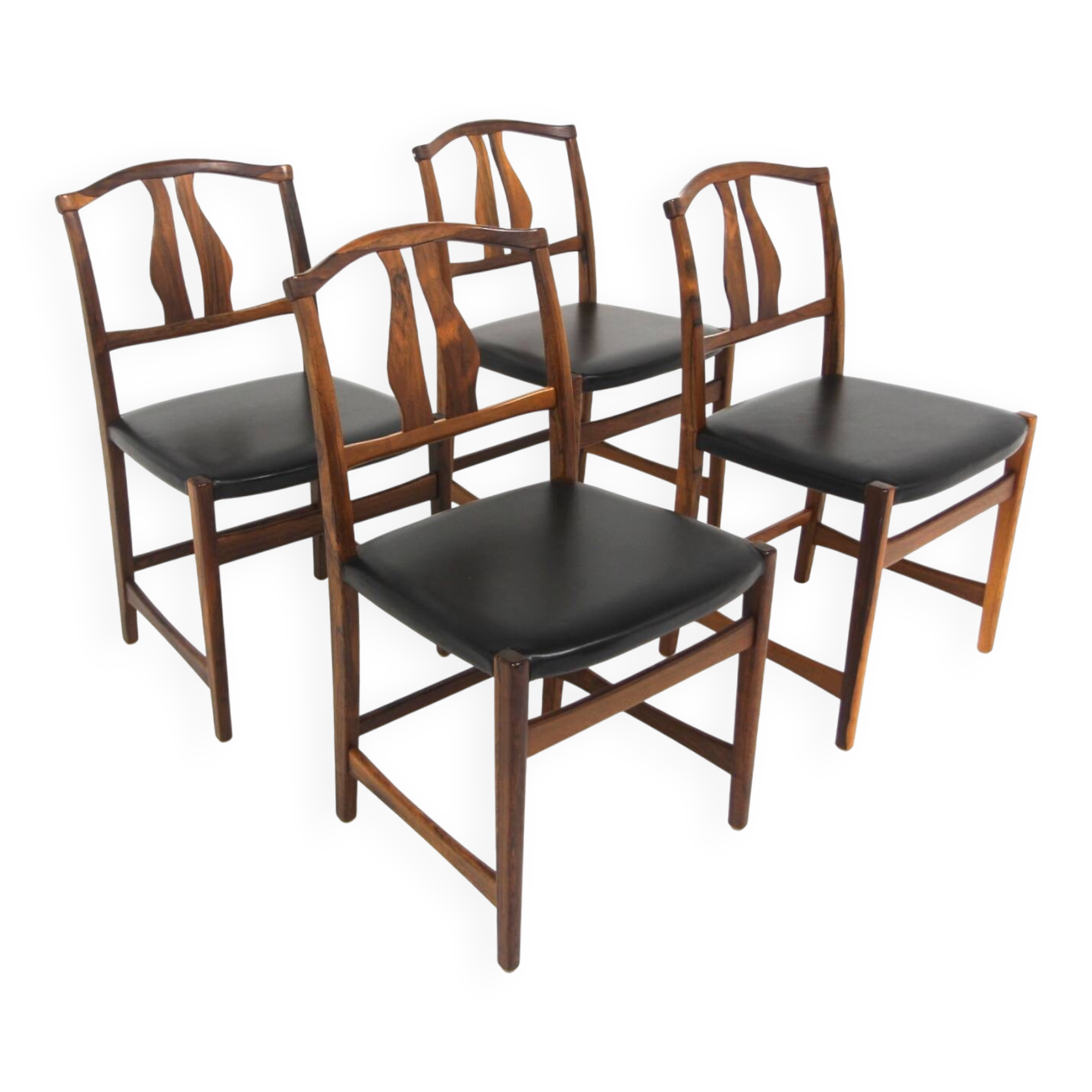 Set of 4 Scandinavian chairs "Vidars Chair" Vidar Malmsten, Sweden, 1970